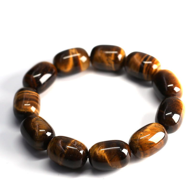 Pulsera de fuerza de voluntad de integridad de piedra de ojo de tigre natural de Buddha Stones