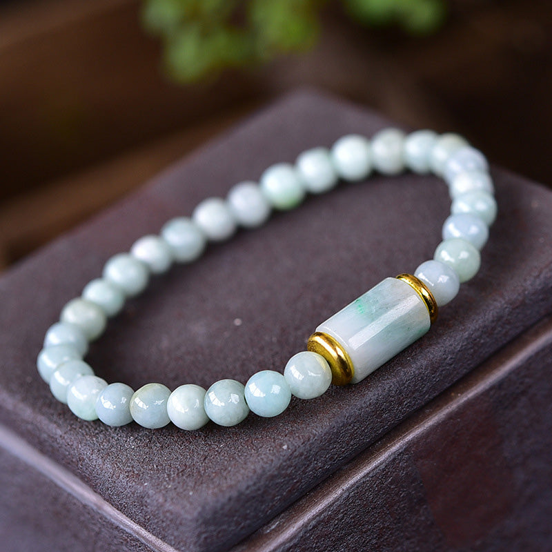 Pulsera de prosperidad de la suerte de jade natural con Buddha Stones
