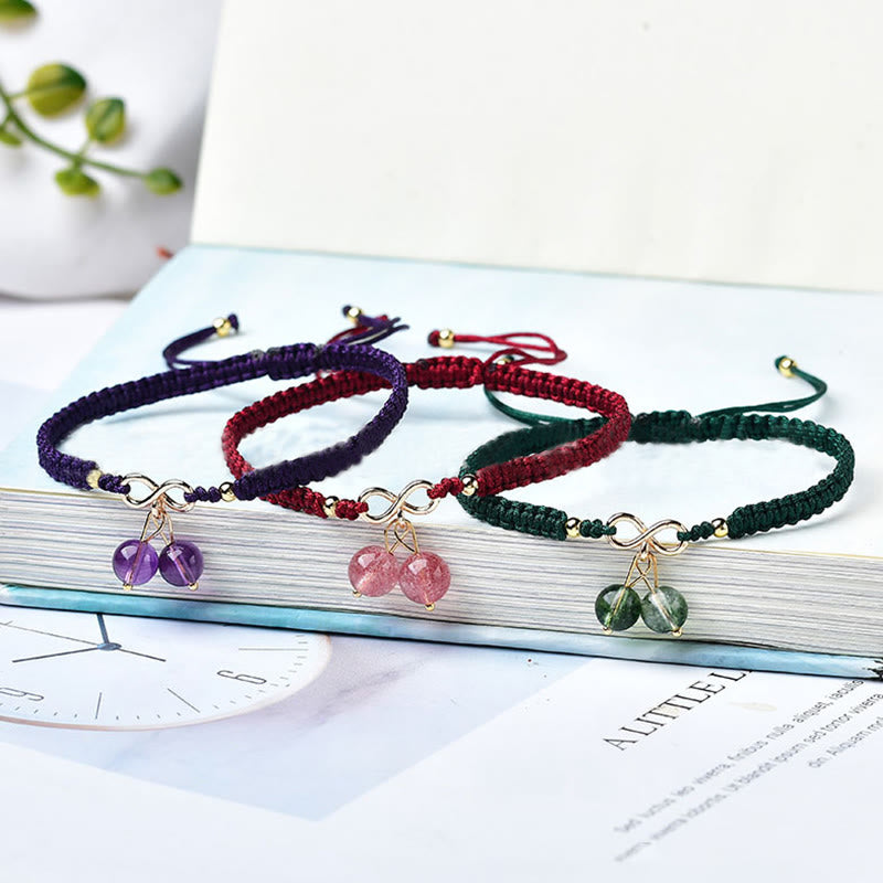 Pulsera positiva con cuentas fantasma, cuarzo fresa Natural, amatista, verde, Buddha Stones
