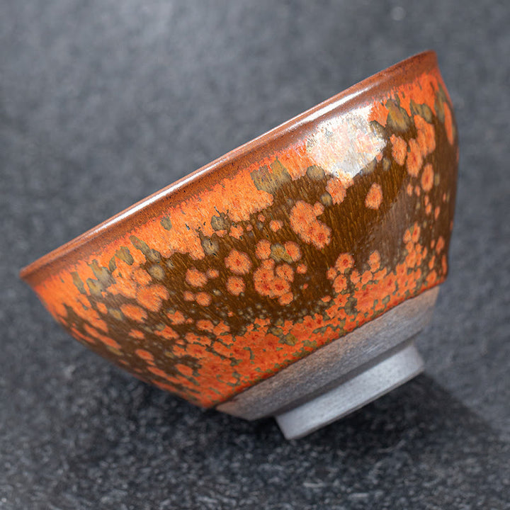 Buddha Stones, patrón de flores florecientes, horno chino Jianzhan, cambio de taza de té de cerámica, tazón de taza de té Kung Fu