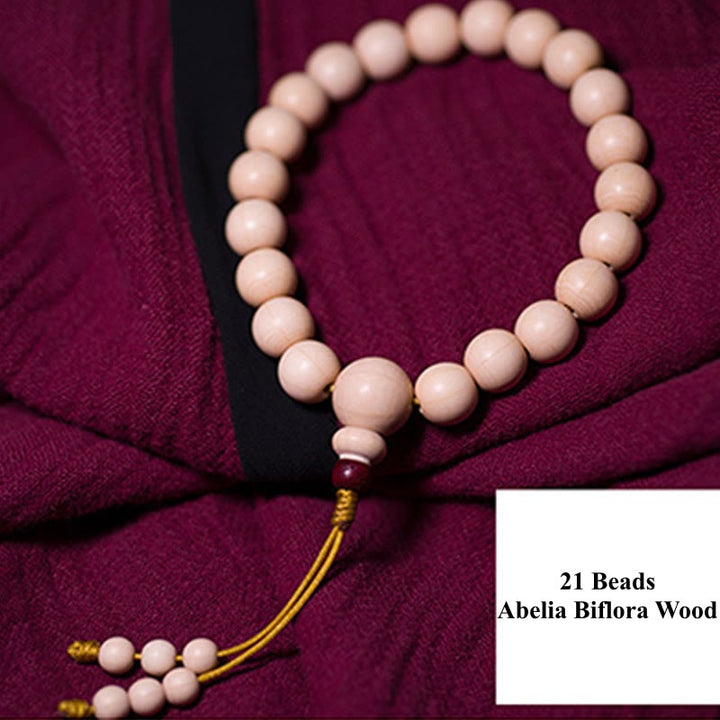 Buddha Stones Natural Abelia Biflora Madera Bendición Muñeca Mala