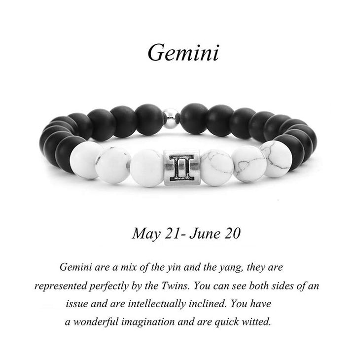Pulsera de la fortuna con cuentas de turquesa blanca, piedra esmerilada Natural, 12 constelaciones del zodíaco , Buddha Stones