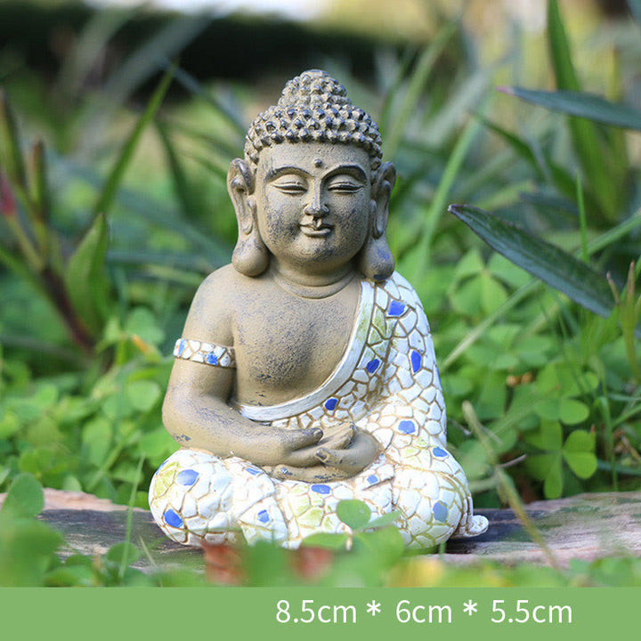 Estatua de resina de serenidad de Buda Zen meditando, decoración del hogar - image 10