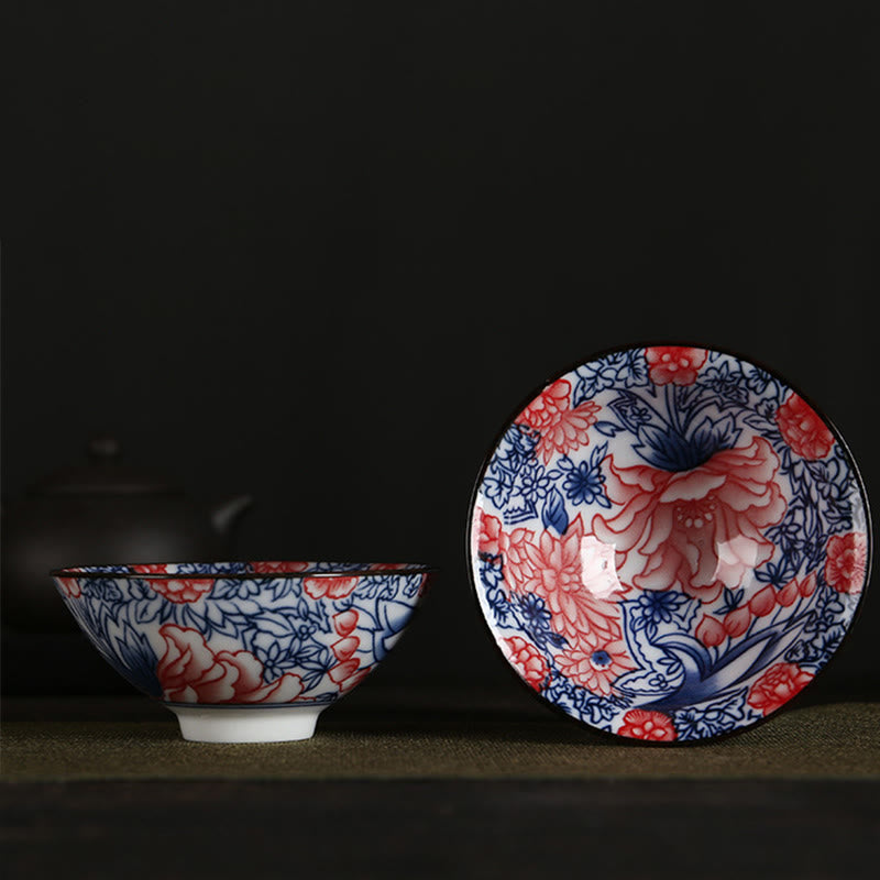 Taza de té de Buddha Stones, flores, carácter Fu, montañas, loto, flores de cerezo, taza de té de Kung Fu