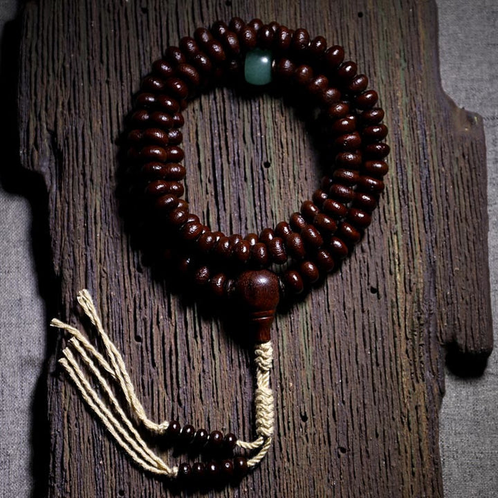 Buddha Stones naturales del Tíbet 108 cuentas de Mala semilla de Bodhi púrpura cuentas Dzi de tres ojos pulsera de armonía Dorje de cobre