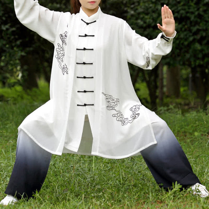 Conjunto de ropa para mujer con Buddha Stones, nubes auspiciosas, gradiente de meditación, oración, espiritualidad, zen, tai chi y qigong.
