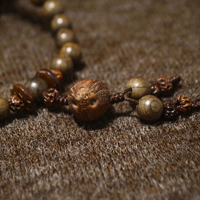 Pulsera Mala con dije de protección de sándalo tibetano