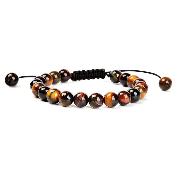 Pulsera de macramé ajustable unisex con cuentas de cristal de piedras preciosas de poder curativo natural de Buddha Stones - Ojo de tigre multicolor - image 11