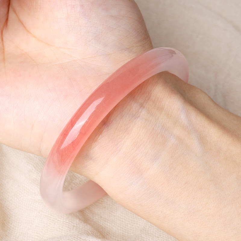 Brazalete de pulsera de riqueza de jade de seda dorada rosa con Buddha Stones - image 4