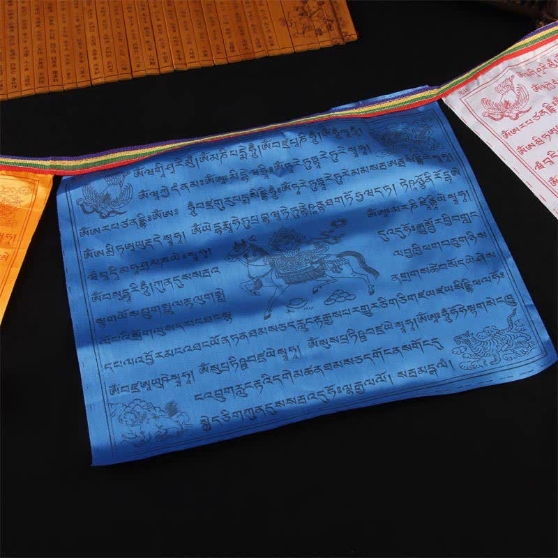 Bandera tibetana de oración al aire libre auspiciosa de caballo de viento de 5 colores