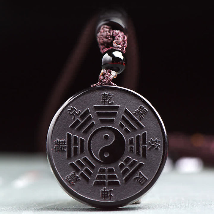 Colgante de collar de fuerza Yin Yang de Bagua de obsidiana negra con Buddha Stones - image 3