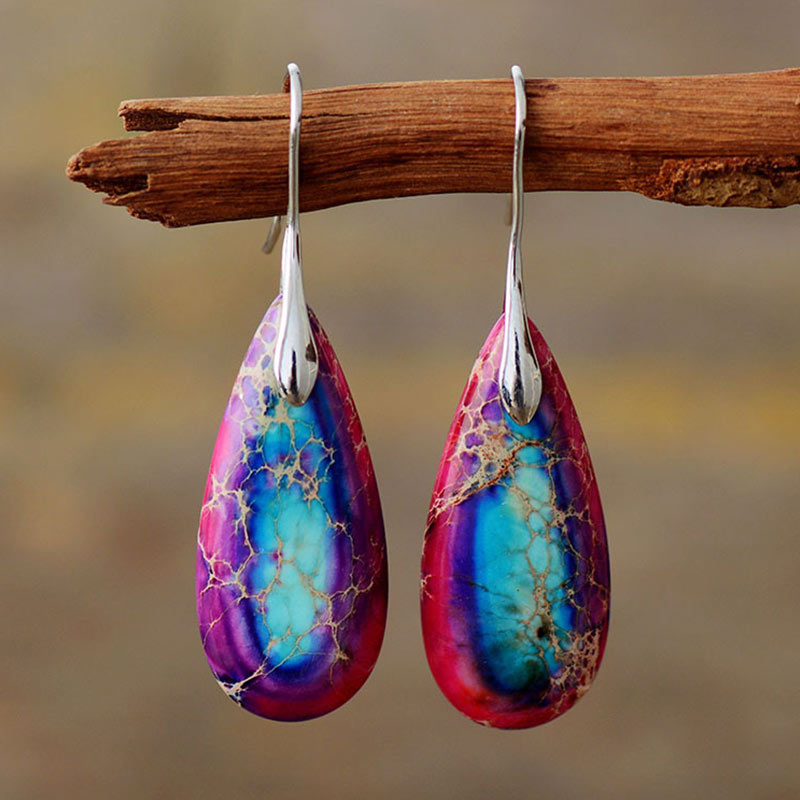 Pendientes de la felicidad del cristal de la piedra del emperador de las Buddha Stones
