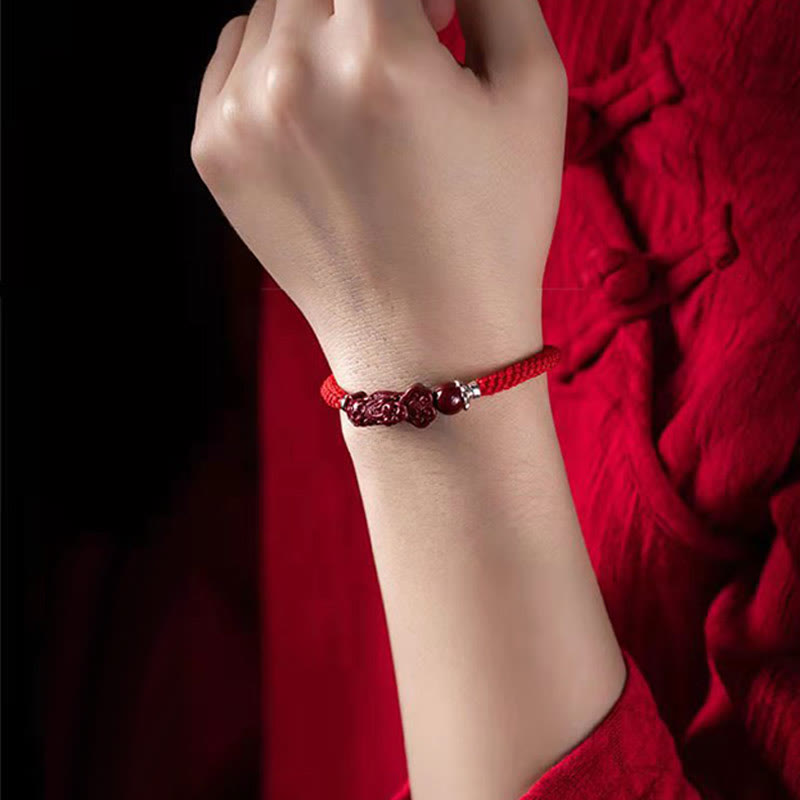 Pulsera trenzada de cinabrio PiXiu hecha a mano con Buddha Stones - image 15