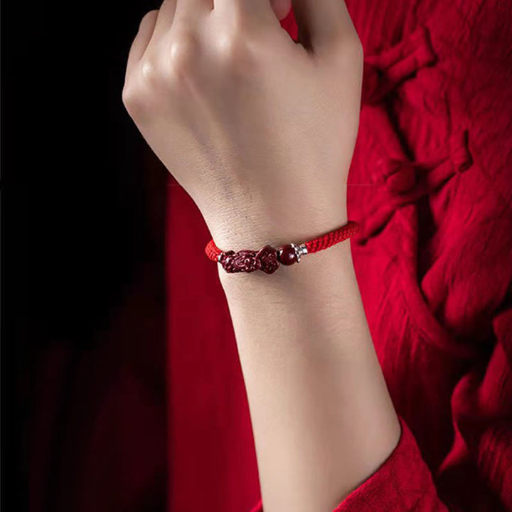Pulsera trenzada de cinabrio PiXiu hecha a mano con Buddha Stones - image 15