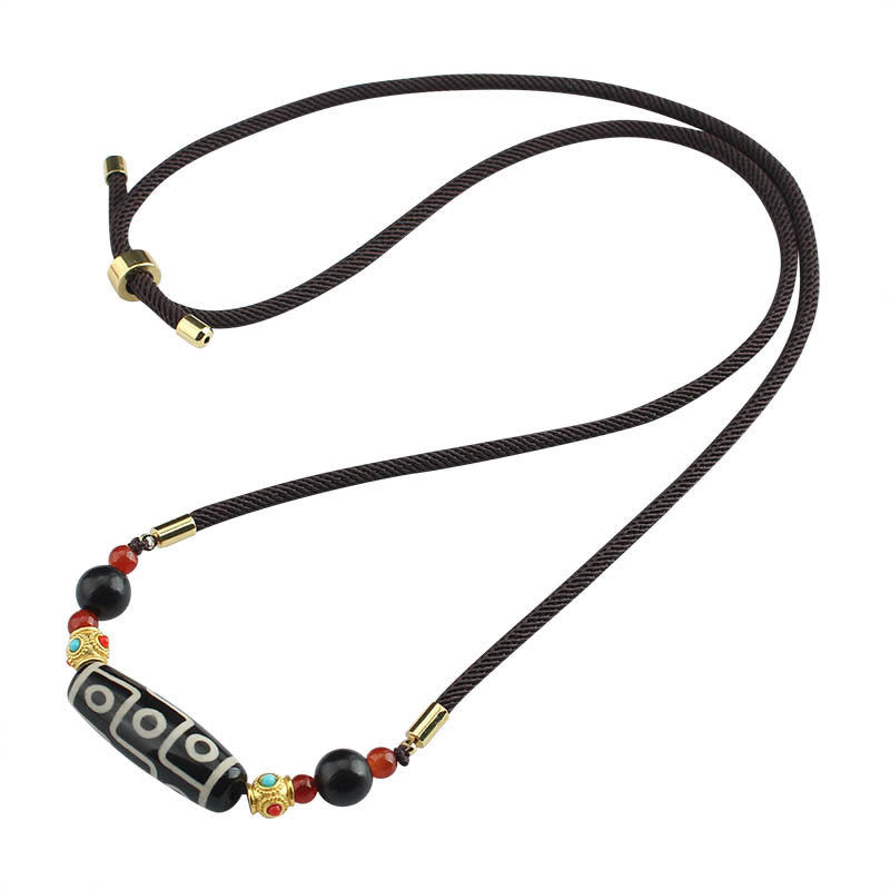 Colgante de collar de cadena con Buddha Stones tibetanas de nueve ojos Dzi, protección de cuentas, bendiciones - image 10