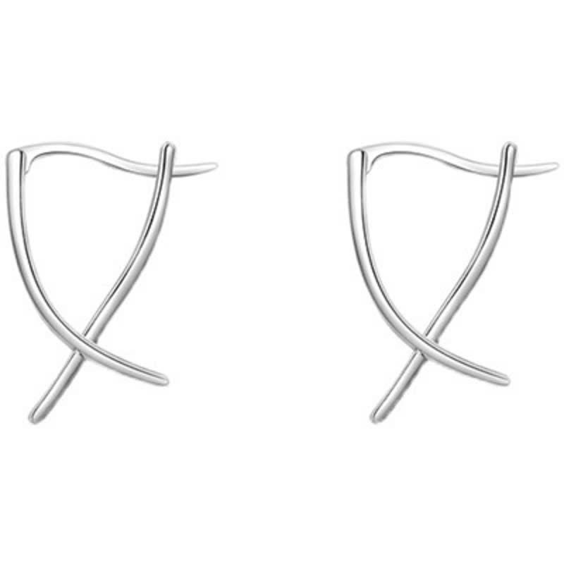 Pendientes de aro de la suerte con diseño de cruz geométrica