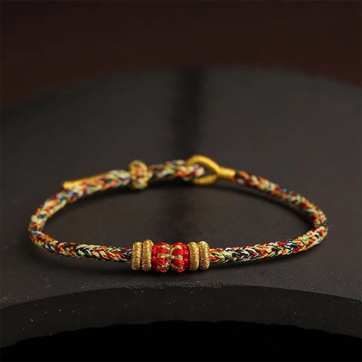 Pulsera trenzada de la suerte con nudo King Kong y cuerda colorida hecha a mano con Buddha Stones - image 14