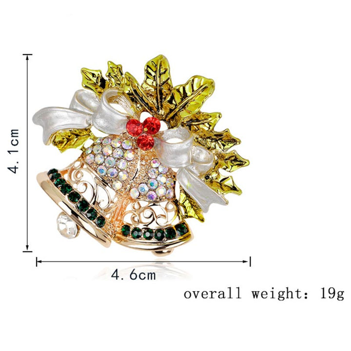 Broche navideño de cristal con diamantes de imitación multicolores