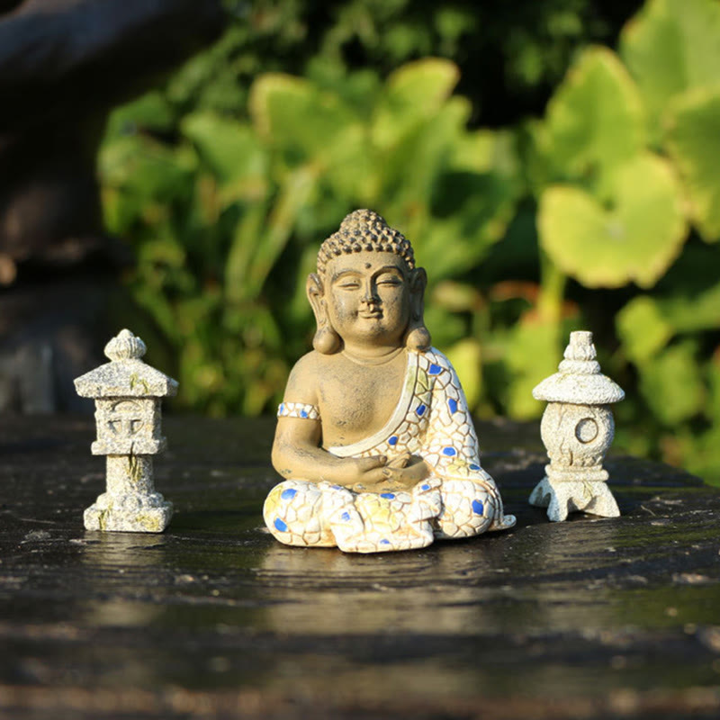 Estatua de resina de serenidad de Buda Zen meditando, decoración del hogar - image 7