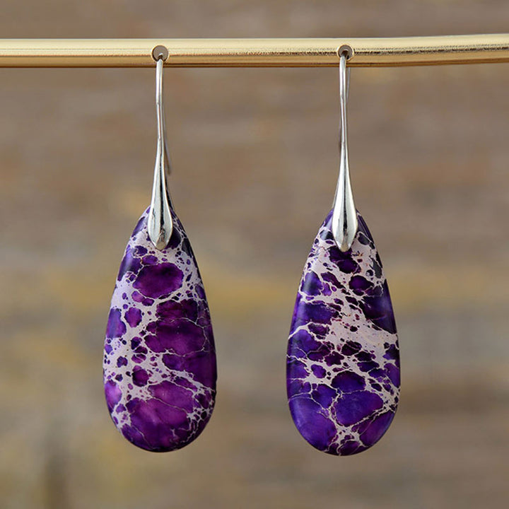 Pendientes de cristal curativo de piedra emperador