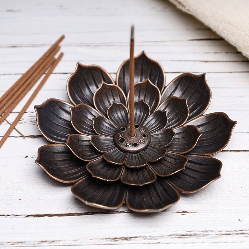 Quemador de incienso de loto creativo de seis agujeros de Buddha Stones