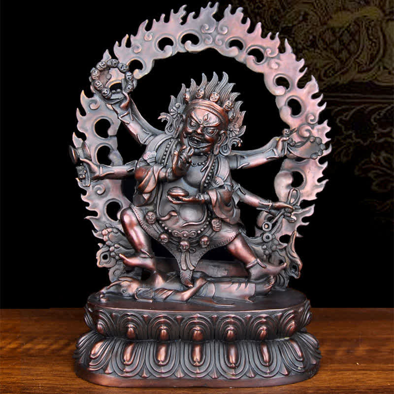 Estatuilla de Bodhisattva Mahakala del Tíbet, decoración de estatua de cobre de compasión - image 4