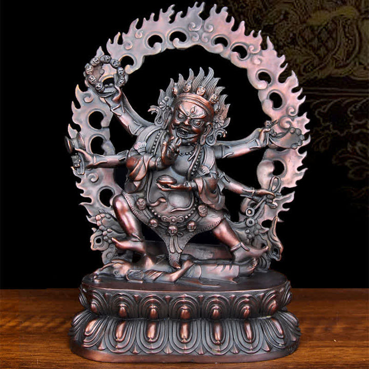 Estatuilla de Bodhisattva Mahakala del Tíbet, decoración de estatua de cobre de compasión - image 4