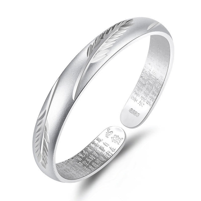 Brazalete de cobre con diseño de Sutra y corazón de Buddha Stones , brazalete de cobre con patrón grabado
