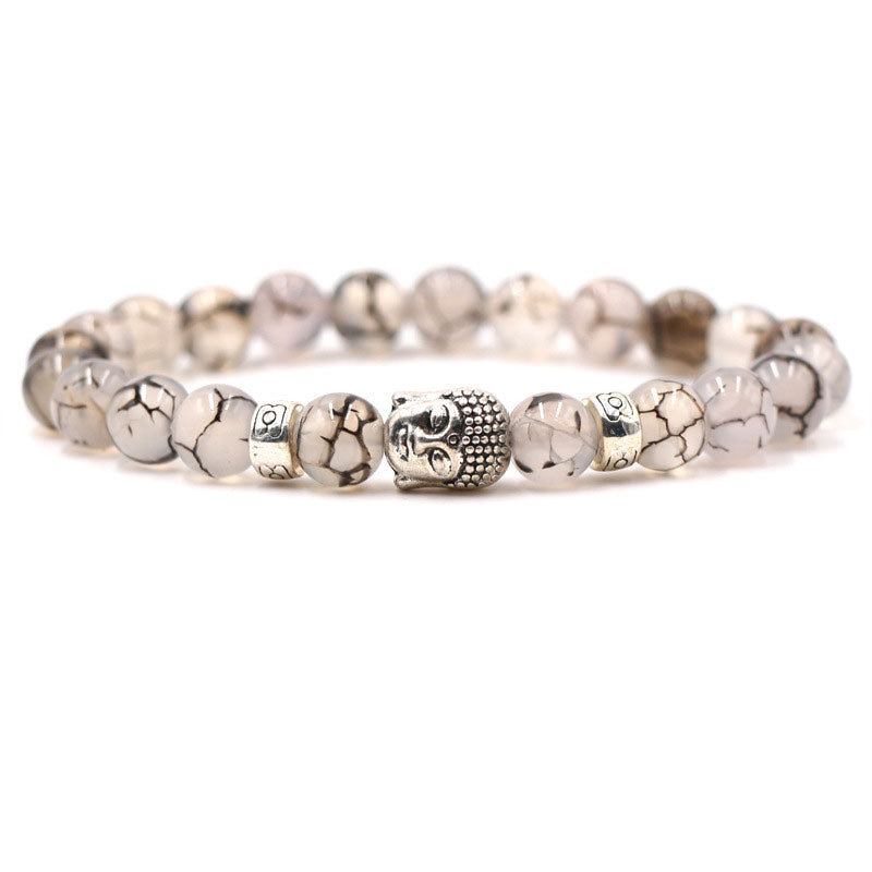 Pulsera de protección de ágata morada con Buddha Stones
