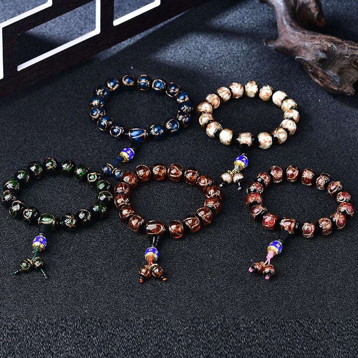 Pulsera curativa de ágata de vena de dragón tibetano