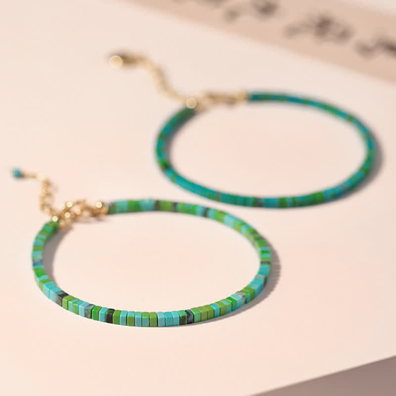 Pulsera de cadena de fuerza de amistad con cuentas turquesas