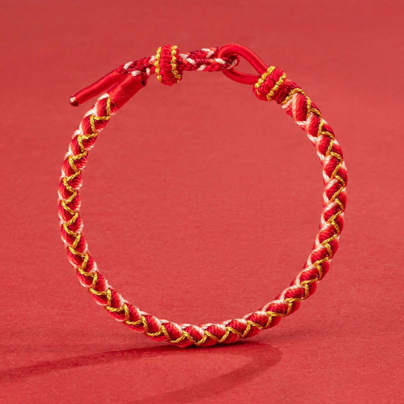 Pulsera de cuerda de protección a escala del año del dragón hecha a mano con Buddha Stones