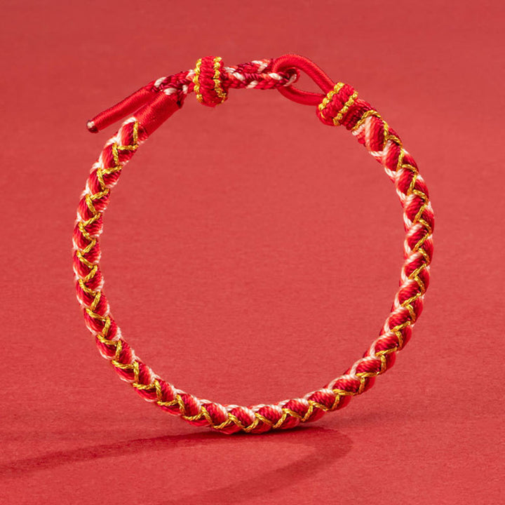 Pulsera de cuerda de protección a escala del año del dragón hecha a mano con Buddha Stones