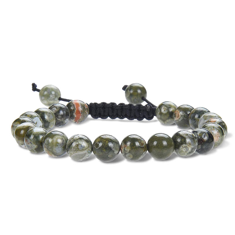Pulsera de macramé ajustable unisex con cuentas de cristal de piedras preciosas de poder curativo natural de Buddha Stones - Jaspe verde - image 17