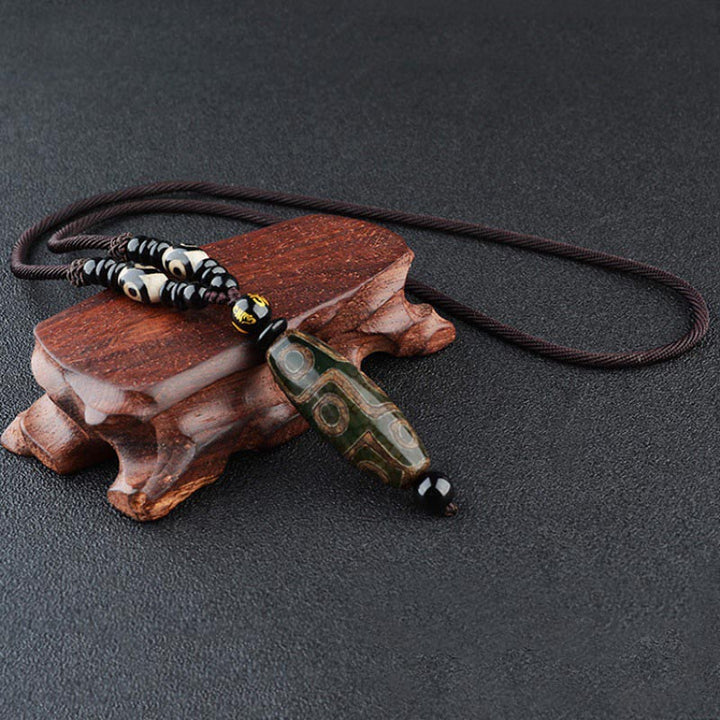 Collar de protección de la riqueza con cuentas Dzi de nueve ojos y Buddha Stones - image 6
