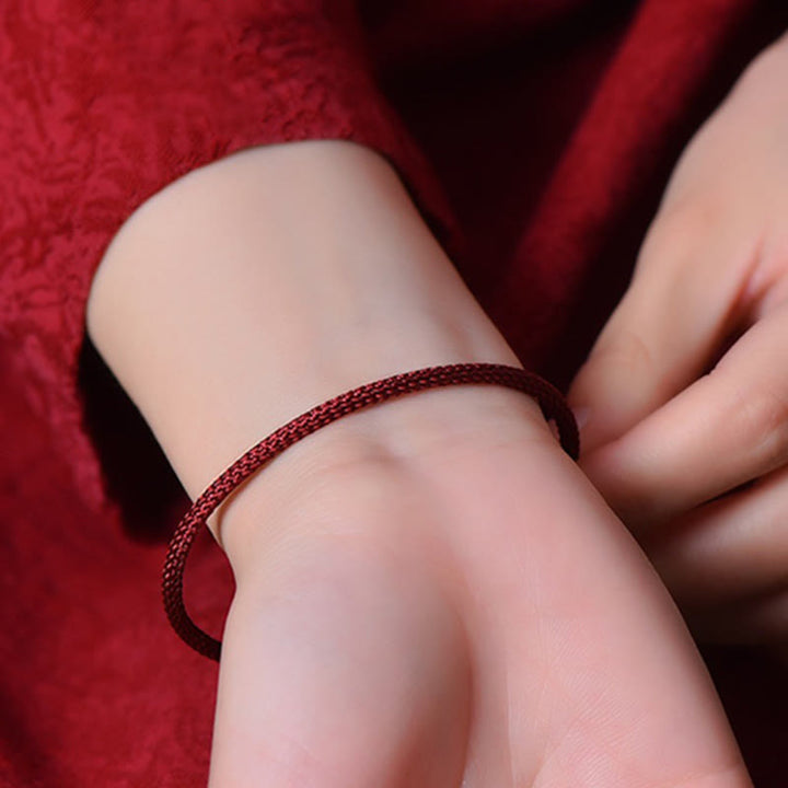Pulsera de cuerda trenzada de la suerte hecha a mano con diseño simple de Buddha Stones - image 10