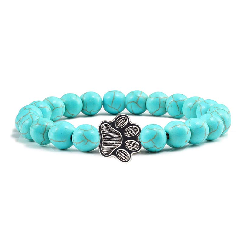 Pulsera de piedra Buddha Stones “Save A Dog” - Cuentas azules - image 1