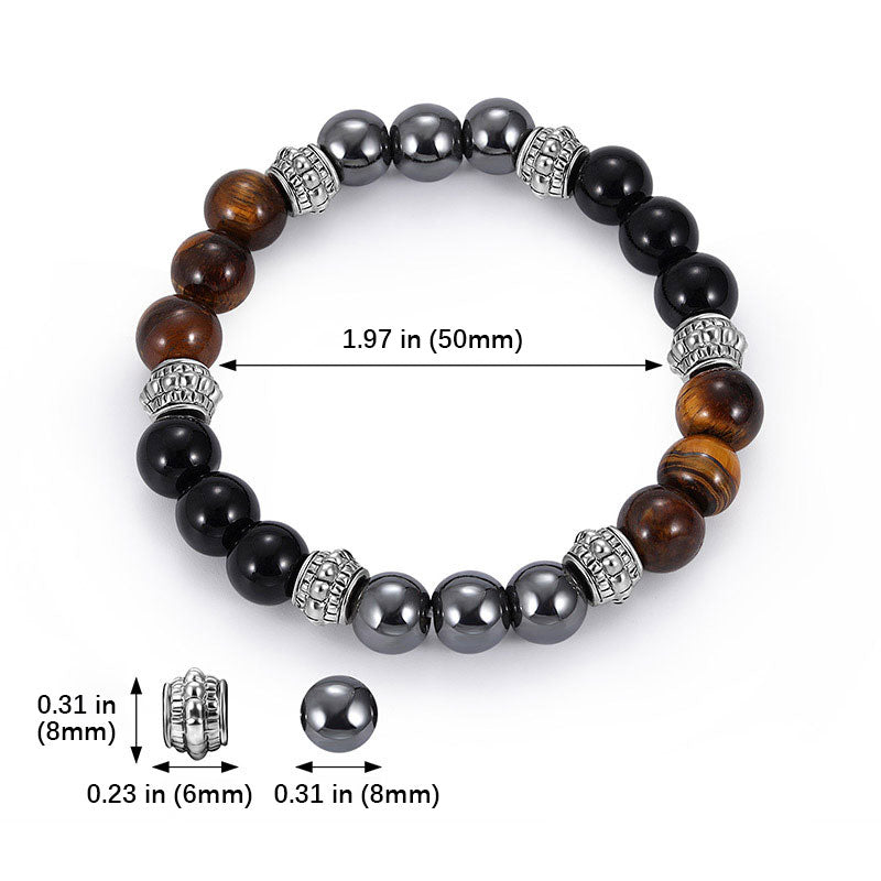 Pulsera de Buena Suerte y Sanación con Buddha Stones Ojo de Tigre y Hematita