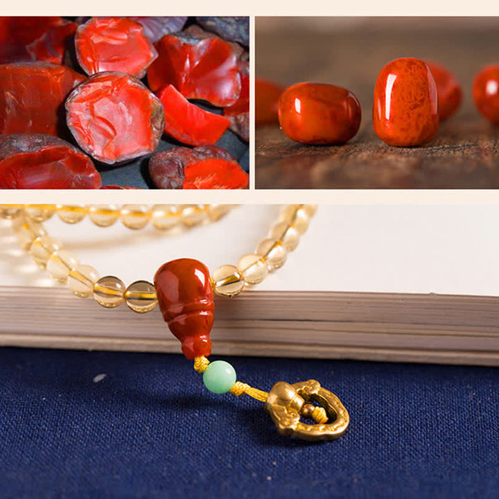 Plata de Ley 925, 108 cuentas de Mala, citrino Natural, ágata roja, ámbar, pulsera con dijes de placer