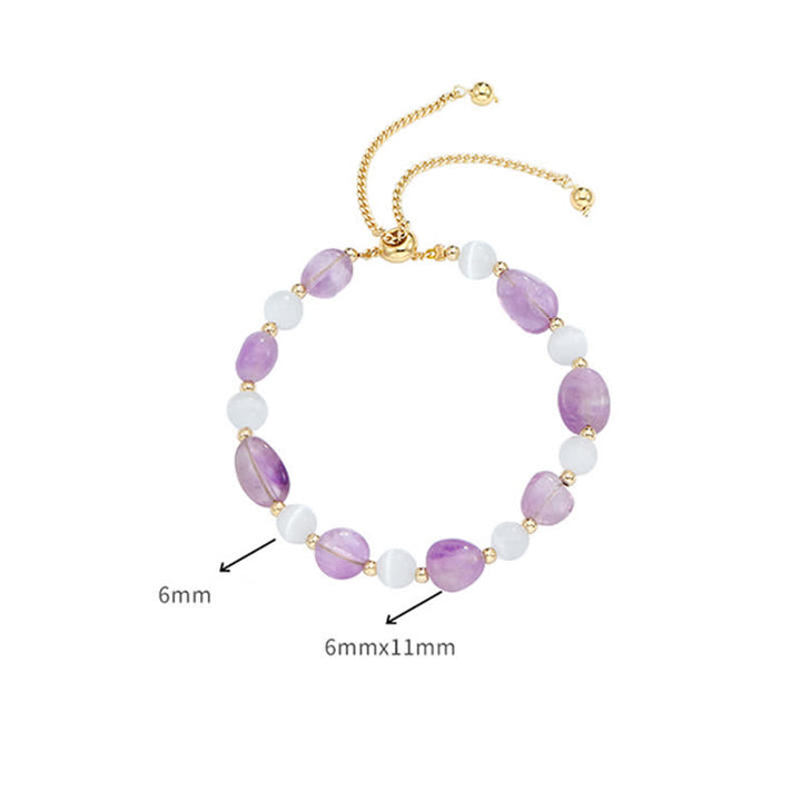 Pulsera de conciencia espiritual de cuarzo rutilado negro de cristal rosa amatista