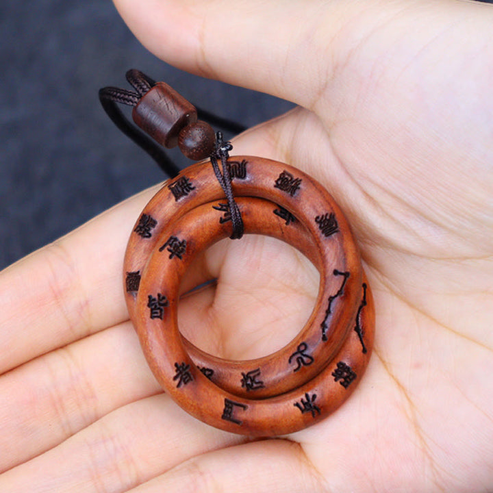 Buddha Stones, relámpago, madera de azufaifa, anillo taoísta Yin Yang, círculo Qiankun, Leizu, tabú, colgante de collar de la suerte