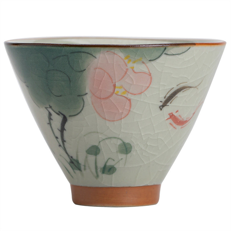 Taza de té de cerámica con Buddha Stones, bote de caqui, pez Koi, loto, taza de té de Kung Fu, 50ml