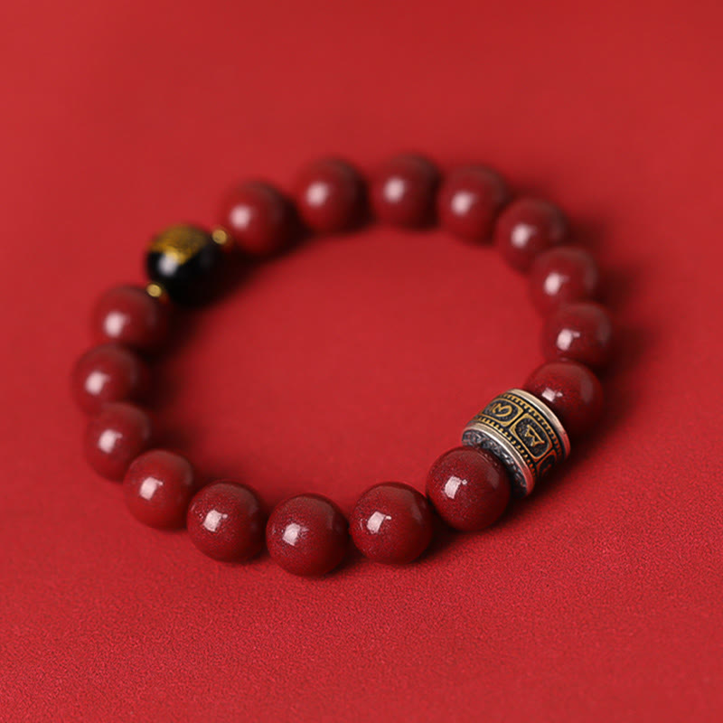 Pulsera de plata de ley 925 con Buddha Stones , zodíaco chino, Buda natal, cinabrio, Om Mani Padme Hum