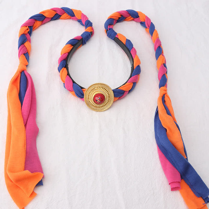 Accesorios para el cabello con cuentas de borlas coloridas tibetanas - Naranja - Talón - image 23