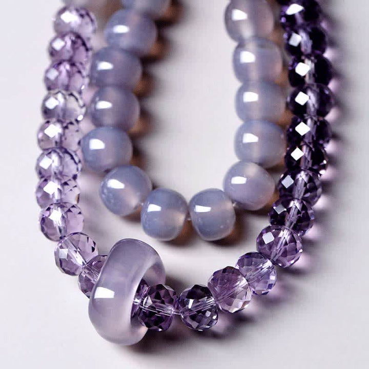 Pulsera curativa de meditación de cristal de amatista natural