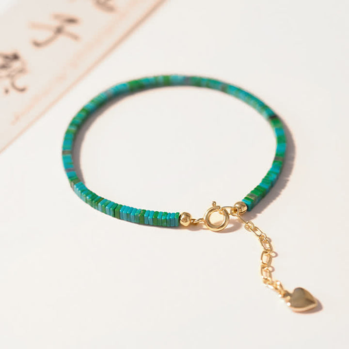 Pulsera de cadena de fuerza de amistad con cuentas turquesas