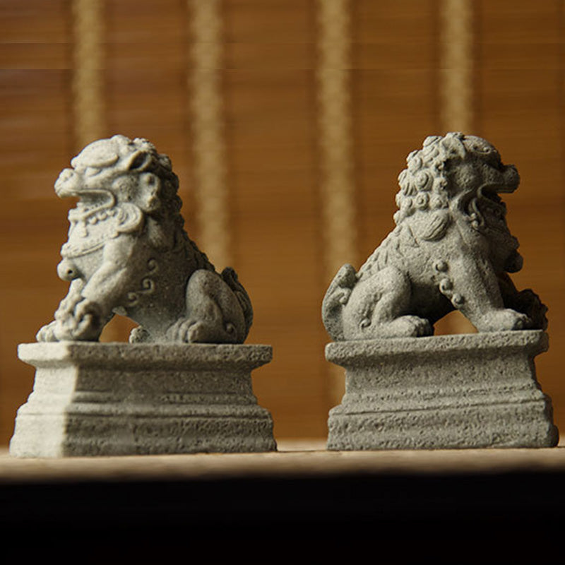 Buddha Stones León Fu Foo Perros Elefante Proteger del mal Bendición Decoración del hogar