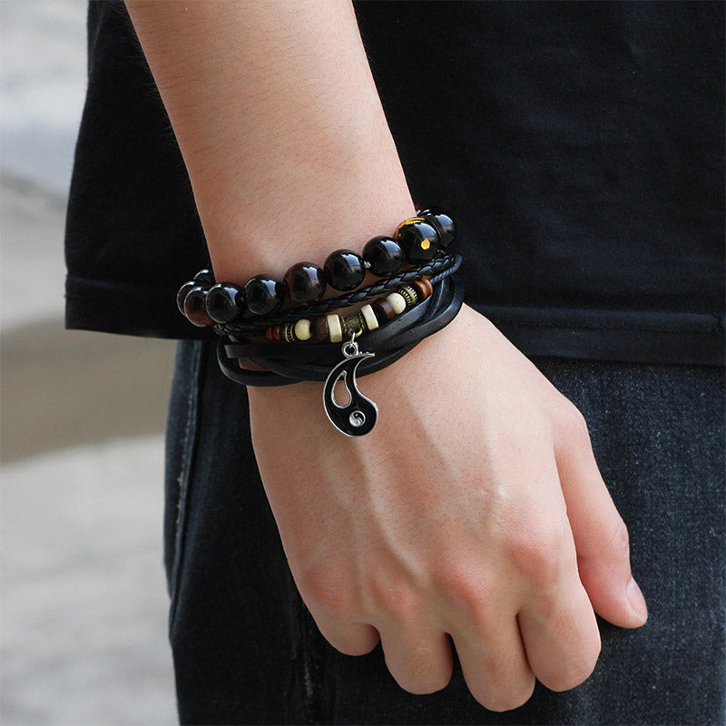 Pulsera de equilibrio de pareja con colgante Yin Yang