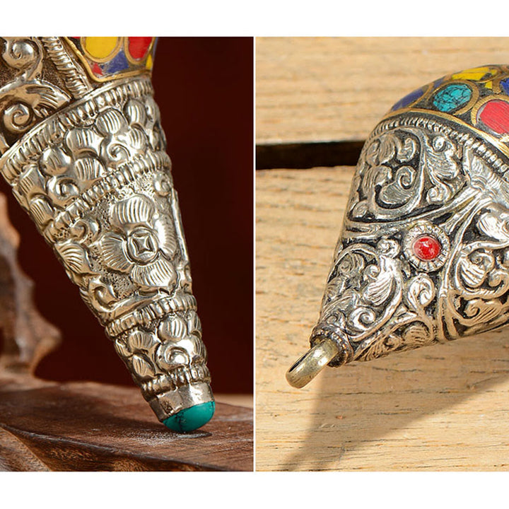 Concha tibetana hecha a mano Natural Shankha colorida concha marina riqueza decoración del hogar