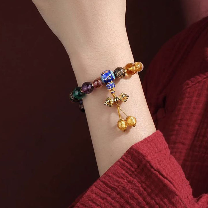 Buddha Stones tibetano colorido incienso ceniza Liuli cuentas de vidrio Om Mani Padme Hum Dorje Vajra 18 cuentas muñeca Mala